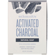 3 PACK OF Schmidts, Natural Soap for Face & Body, Activated Charcoal, 5 oz (142 g)