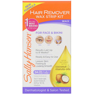 3 PACK OF Sally Hansen, Hair Remover Wax Strip Kit, 34 Wax Strips + Finishing Oil