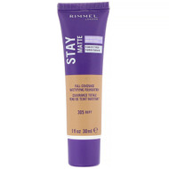 3 PACK OF Rimmel London, Stay Matte Full Coverage Mattifying Foundation, 305 Buff, 1 fl oz (30 ml)