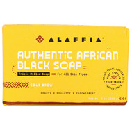 3 PACK OF Alaffia, Authentic African Black Soap, Triple Milled Soap, Cold Brew, 5 oz (140 g)