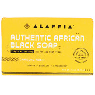 3 PACK OF Alaffia, Authentic African Black Soap, Triple Milled Soap, Charcoal Reishi, 5 oz ( 140 g )