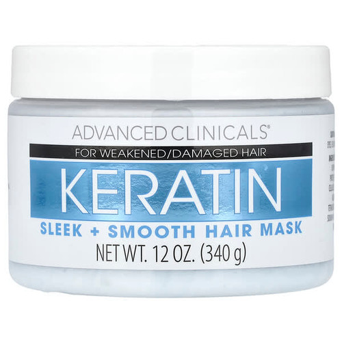 <img alt="Advanced Clinicals, Keratin,  Sleek + Smooth Hair Mask,  12 oz (340 g)" title="Advanced Clinicals, Keratin,  Sleek + Smooth Hair Mask,  12 oz (340 g),810400033146"