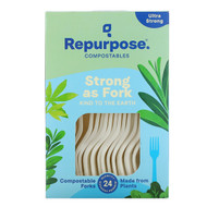3 PACK OF Repurpose, Ultra Strong, Compostable Forks, 24 Count