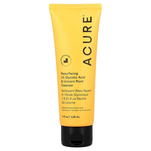 <img alt="ACURE, Resurfacing, 1% Glycolic & Unicorn Root Cleanser, 4 fl oz (118 ml)" title="ACURE, Resurfacing, 1% Glycolic & Unicorn Root Cleanser, 4 fl oz (118 ml),813424022400"