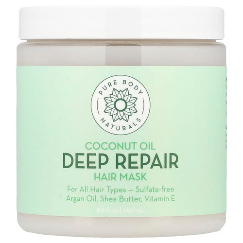 <img alt="Pure Body Naturals, Coconut Oil Deep Repair Hair Mask, 8.8 fl oz (260 ml)" title="Pure Body Naturals, Coconut Oil Deep Repair Hair Mask, 8.8 fl oz (260 ml),858416007669"