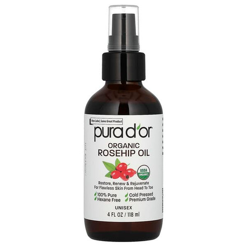 <img alt="Pura Dor, Organic Rosehip Oil, 4 fl oz (118 ml)" title="Pura Dor, Organic Rosehip Oil, 4 fl oz (118 ml),851615006075"