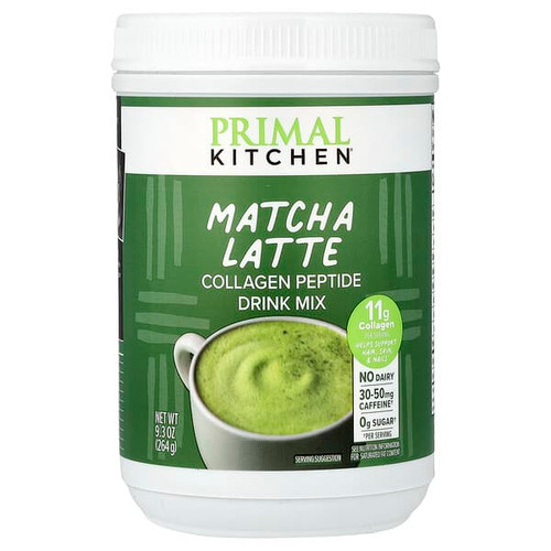 <img alt="Primal Kitchen, Collagen Peptide Drink Mix, Matcha Latte, 9.3 oz (264 g)" title="Primal Kitchen, Collagen Peptide Drink Mix, Matcha Latte, 9.3 oz (264 g),850004639306"