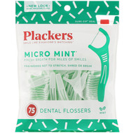 3 PACK OF Plackers, Micro Mint, Dental Flossers, Mint, 75 Count
