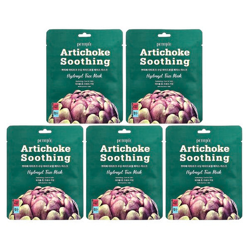 <img alt="Petitfee, Artichoke Soothing, Hydrogel Beauty Face Mask, 5 Sheets, 1.12 oz (32 g) Each" title="Petitfee, Artichoke Soothing, Hydrogel Beauty Face Mask, 5 Sheets, 1.12 oz (32 g) Each,8809508850566"