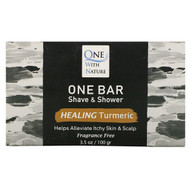 3 PACK OF One with Nature, One Bar, Shave & Shower, Healing Turmeric,  Fragrance Free, 3.5 oz (100 g)
