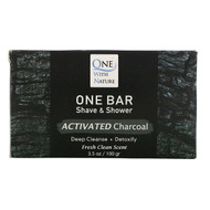 3 PACK OF One with Nature, One Bar, Shave & Shower, Activated Charcoal, 3.5 oz (100 g)