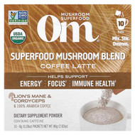 <img alt="Om Mushrooms, Superfood Mushroom Blend, Coffee Latte, 10 Packets, 0.28 oz (8 g) Each" title="Om Mushrooms, Superfood Mushroom Blend, Coffee Latte, 10 Packets, 0.28 oz (8 g) Each,856210008929"