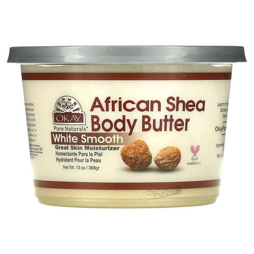 <img alt="Okay Pure Naturals, African Shea Body Butter, White  Smooth, 13 oz (368 g)" title="Okay Pure Naturals, African Shea Body Butter, White  Smooth, 13 oz (368 g),810367015407"