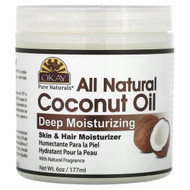 <img alt="Okay Pure Naturals, All Natural Coconut Oil, Deep Moisturizing, 6 oz (177 ml)" title="Okay Pure Naturals, All Natural Coconut Oil, Deep Moisturizing, 6 oz (177 ml),810367018439"