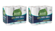 Seventh Generation 100% Recycled Paper Towels -- 6 Rolls Each - Pack of 2