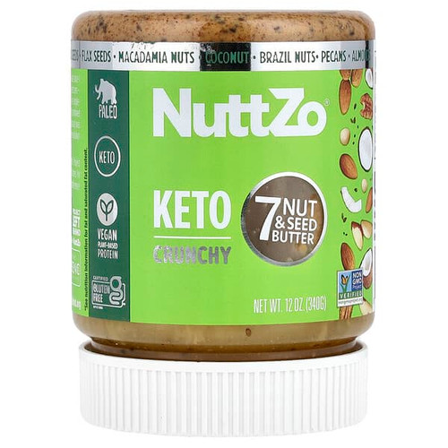 <img alt="Nuttzo, Keto, 7 Nut & Seed Butter, Crunchy, 12 oz (340 g)" title="Nuttzo, Keto, 7 Nut & Seed Butter, Crunchy, 12 oz (340 g),894697002788"