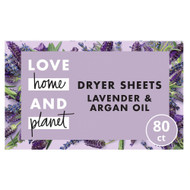 Love Home & Planet Dryer Sheets Lavender & Argan Oil -- 80 Sheets Each - Pack of 2