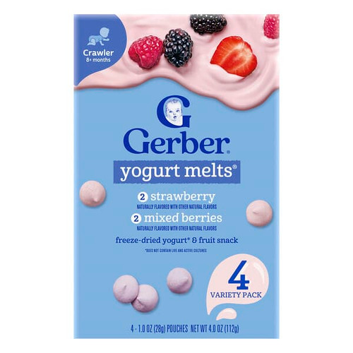 <img alt="Gerber, Yogurt Melts, 8+ Months, Variety Pack, 4 Pack, 1 oz (28 g) Each" title="Gerber, Yogurt Melts, 8+ Months, Variety Pack, 4 Pack, 1 oz (28 g) Each,015000834517"
