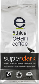 Ethical Bean Coffee Superdark French Roast Whole Bean -- 12 oz