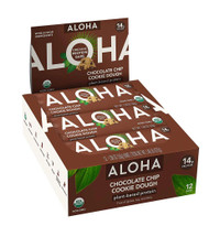 Aloha Organic Plant Based Protein Bars Chocolate Chip Cookie Dough -- 12 Bars