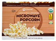 3 PACK OF Vitaco Certified Organic Microwave Popcorn - Non-GMO Lightly Salted -- 3 Bags