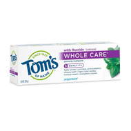 3 PACK OF Toms of Maine Whole Care Anticavity Toothpaste with Fluoride Peppermint -- 4 oz
