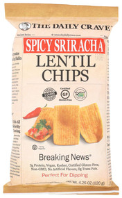 3 PACK OF The Daily Crave Lentil Chips Spicy Sriracha -- 4.25 oz