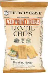 3 PACK OF The Daily Crave Lentil Chips Aged White Cheddar -- 4.25 oz