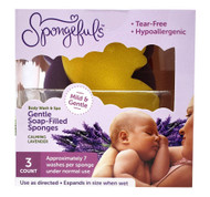 3 PACK OF Spongefuls Gentle Soap Filled Sponges Calming Lavender -- 3 Sponges