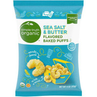 3 PACK OF Simple Truth Organic Baked Puffs Sea Salt & Butter -- 4 oz