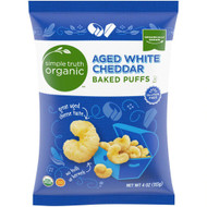3 PACK OF Simple Truth Organic Baked Puffs Aged White Cheddar -- 4 oz