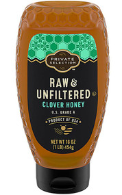 3 PACK OF Private Selection Raw & Unfiltered Clover Honey -- 16 oz