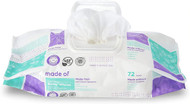 3 PACK OF MADE OF Organic Baby Wipes - Fragrance Free -- 72 Wipes