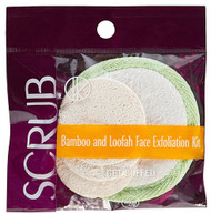 3 PACK OF KrogerKroger Scrub Bamboo and Loofah Face Exfoliation Kit -- 1 Kit