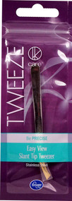 3 PACK OF Kroger Tweeze Care Easy View Slant Tip Tweezer -- 1 Unit