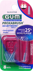 3 PACK OF GUM Proxabrush Go-Betweens Refills, Moderate -- 8 Refills