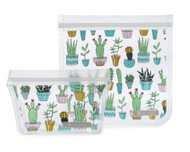 3 PACK OF Full Circle Reuseable Lunch Bag Set Cactus Party -- 2 Bags