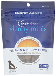 3 PACK OF Fruitables Skinny Minis Soft Dog Treats Pumpkin & Berry -- 5 oz