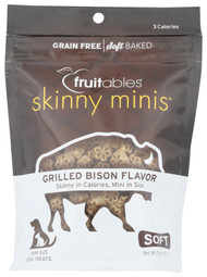 3 PACK OF Fruitables Skinny Minis Soft Dog Treats Grilled Bison -- 5 oz