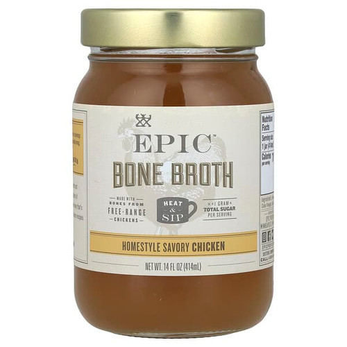 <img alt="Epic Bar, Bone Broth, Homestyle Savory Chicken, 14 fl oz (414 ml)" title="Epic Bar, Bone Broth, Homestyle Savory Chicken, 14 fl oz (414 ml),732153027428"