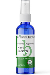 3 PACK OF Brittanies Thyme Organic Hand Sanitizer Rosemary Peppermint -- 2 oz