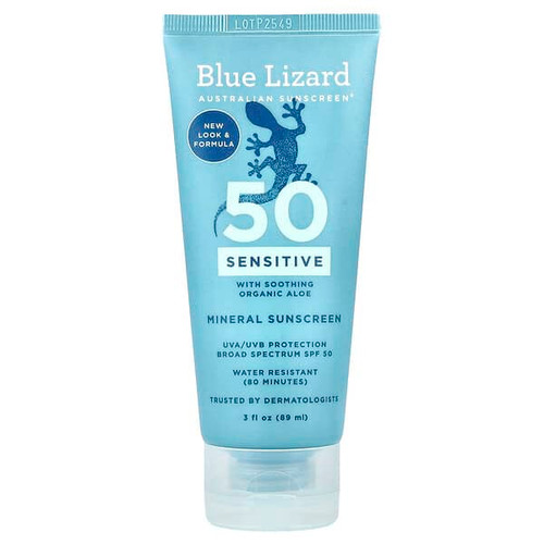 <img alt="Blue Lizard Australian Sunscreen, Sensitive Mineral Sunscreen, SPF 50, 3 fl oz (89 ml)" title="Blue Lizard Australian Sunscreen, Sensitive Mineral Sunscreen, SPF 50, 3 fl oz (89 ml),303162046306"