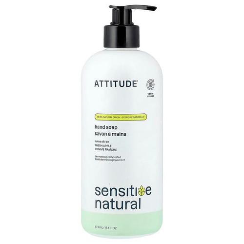 <img alt="ATTITUDE, Sensitive Natural, Hand Soap, Fresh Apple, 16 fl oz (473 ml)" title="ATTITUDE, Sensitive Natural, Hand Soap, Fresh Apple, 16 fl oz (473 ml),626232604139"