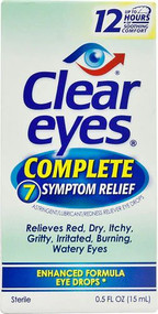 3 PACK of Clear Eyes Complete 7 Symptom Relief Eye Drops -- 0.5 fl oz