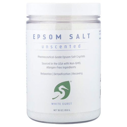 <img alt="White Egret, Epsom Salt, Unscented, 30 oz (850 g)" title="White Egret, Epsom Salt, Unscented, 30 oz (850 g),817885020531"