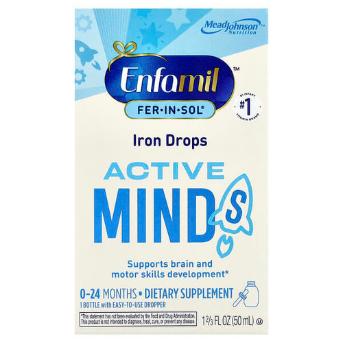 <img alt="Enfamil, Fer-In-Sol, Iron Drops, Active Minds, 0-24 Months, 1 2-3 fl oz (50 ml)" title="Enfamil, Fer-In-Sol, Iron Drops, Active Minds, 0-24 Months, 1 2-3 fl oz (50 ml),300870740021"