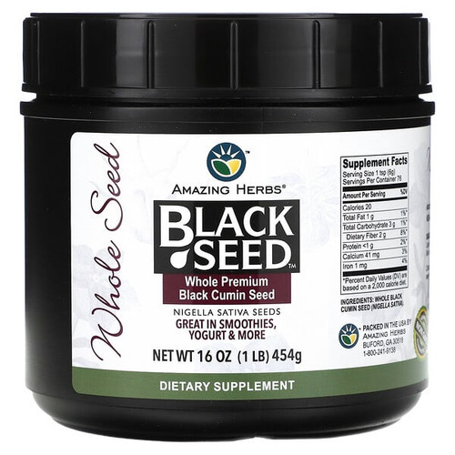 <img alt="Amazing Herbs, Black Seed, Whole Premium Black Cumin Seed, 16 oz (454 g)" title="Amazing Herbs, Black Seed, Whole Premium Black Cumin Seed, 16 oz (454 g),665231861167"