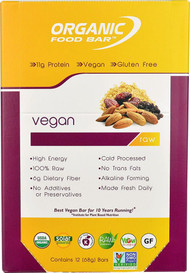 Organic Food Bar Raw Vegan Bar -- 12 Bars