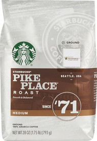 Starbucks Ground Coffee Medium Roast Pike Place Roast -- 28 oz