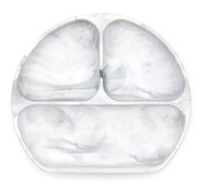 Bumkins Silicone Grip Dish Grey Marble -- 1 Dish